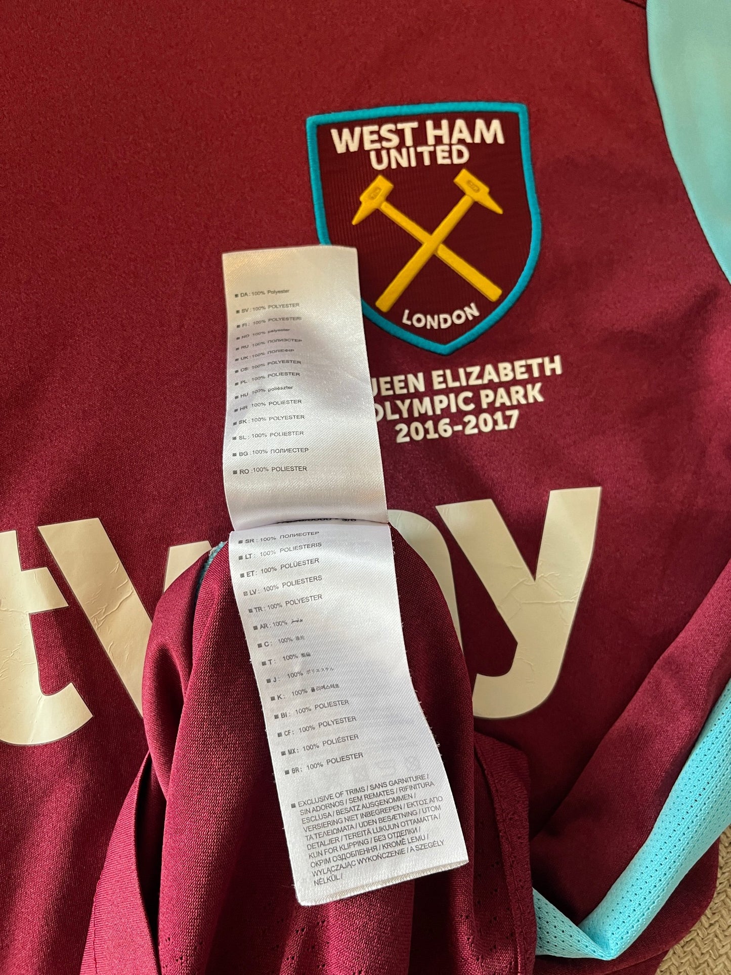 West Ham 2016/17 Home Large Rice 41