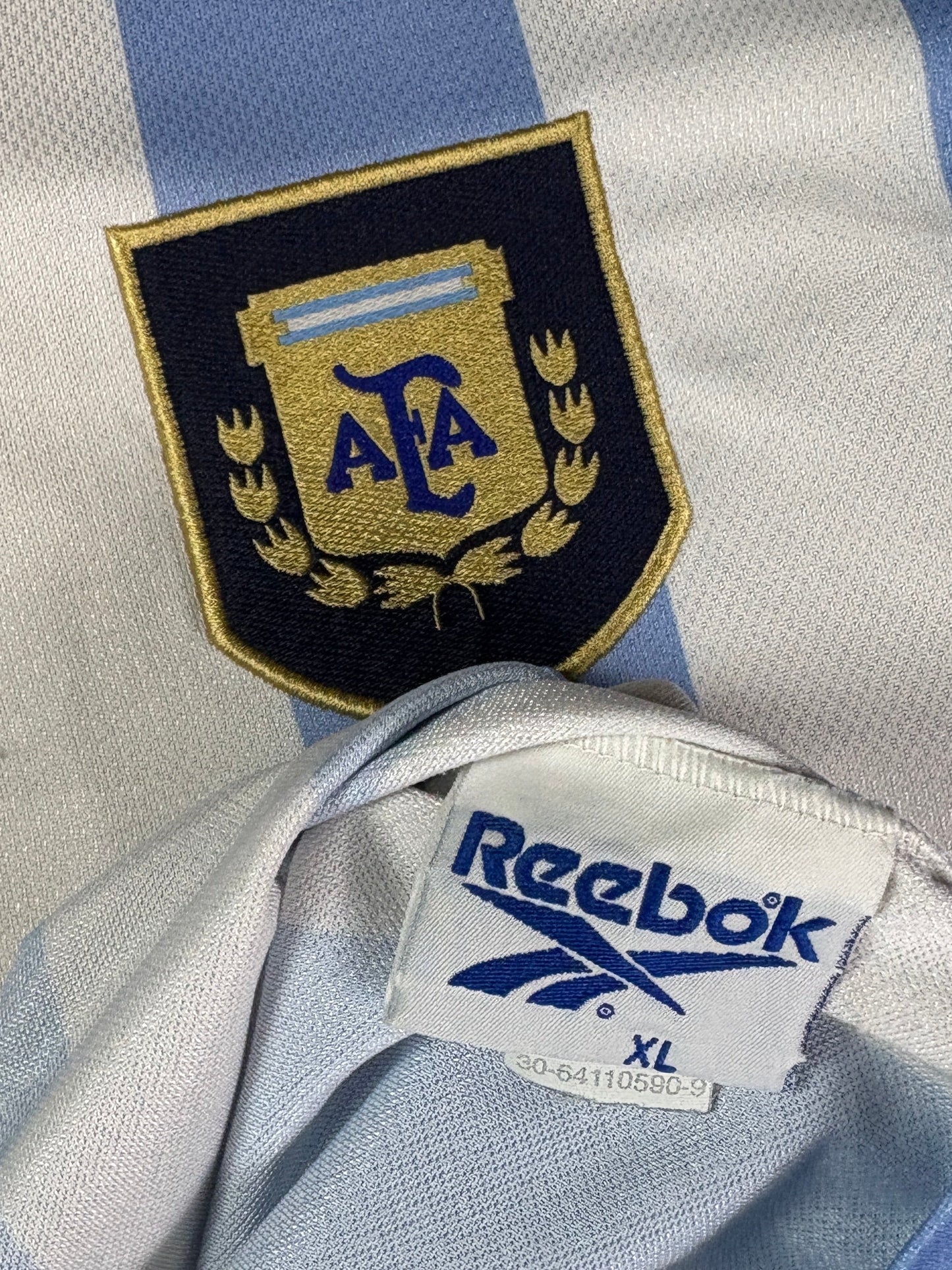 Argentina 1999 Home Reebok Football Shirt Extra Large Bastituta 9