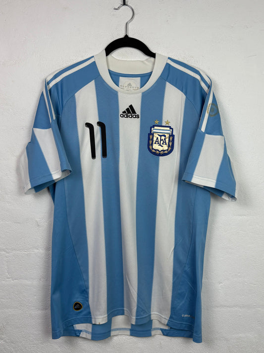 Argentina 2010 Home Adidas Football Shirt M Tevez 11