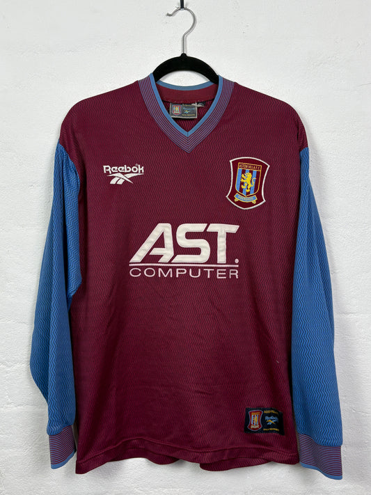 Aston Villa 1997/98 Home Reebok Football Shirt M (Long Sleeve) Joachim 12