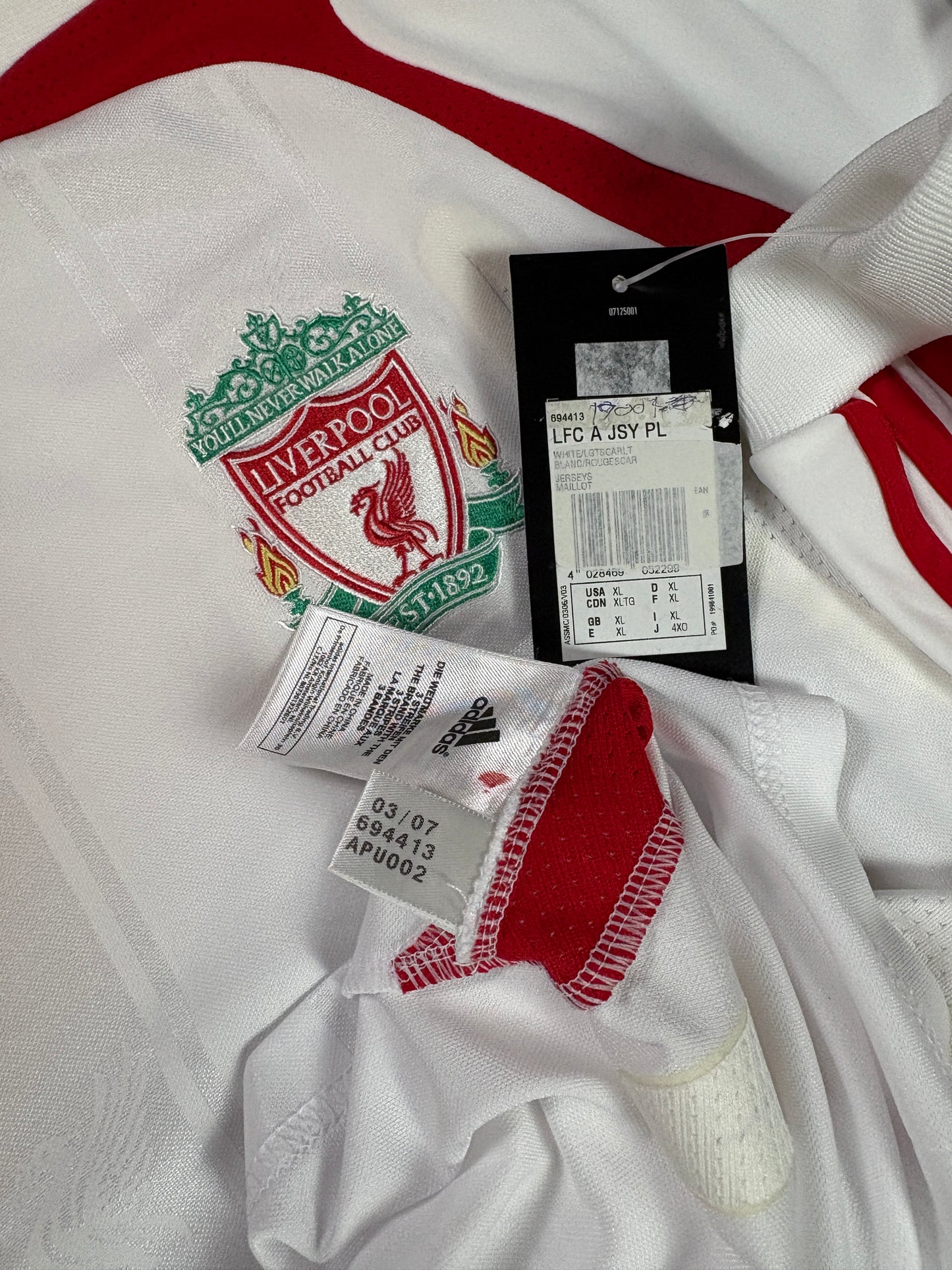 Liverpool 2007/08 Away Adidas Football Shirt Extra Large