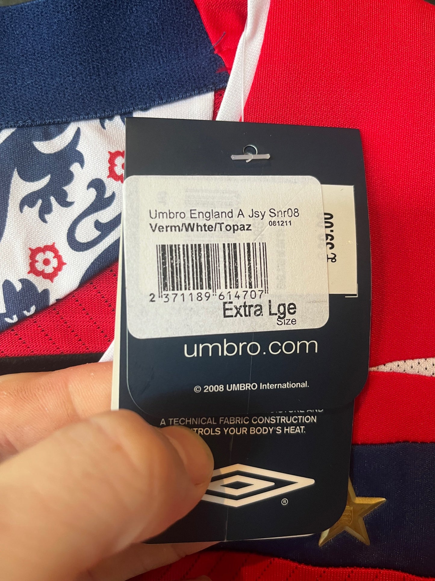 England 2008 Away Extra Large