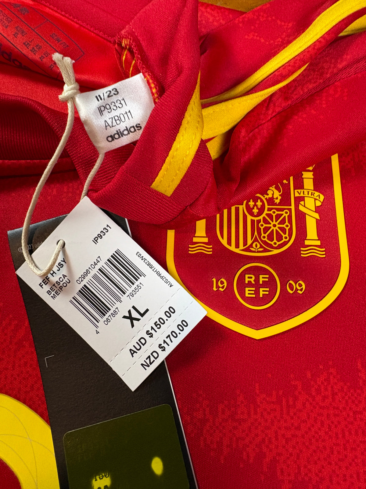 Spain 2024 Home Adidas Football Shirt Extra Large Yamal 19