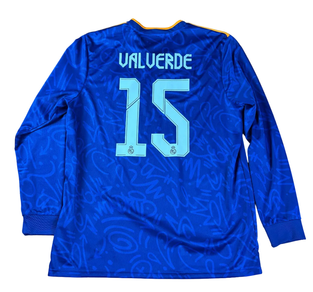 Real Madrid 2021/22 Away Adidas Football Shirt Extra Large Valverde 15