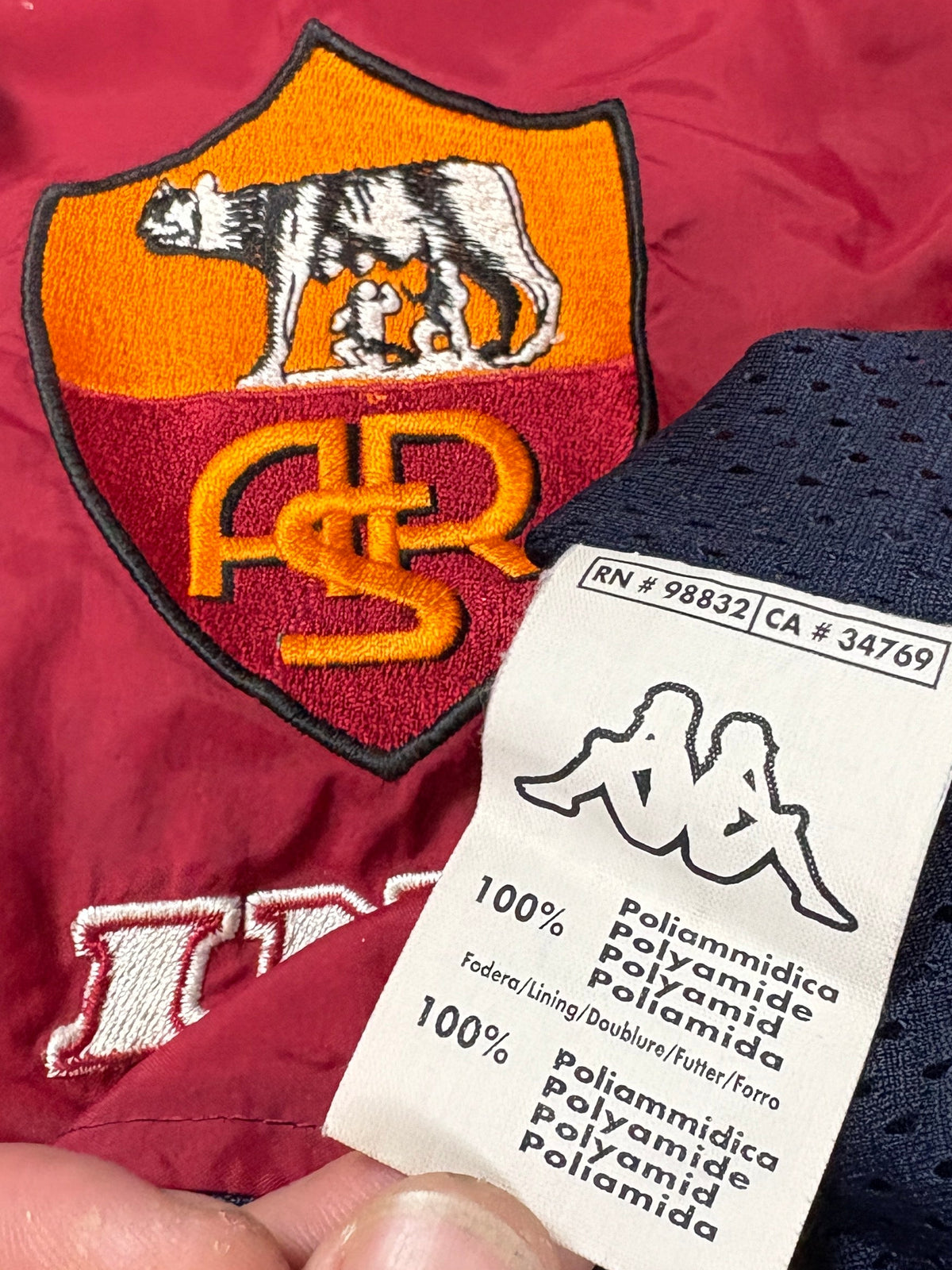 As Roma 2000/02 Windbreaker Kappa Football Jacket Extra Large