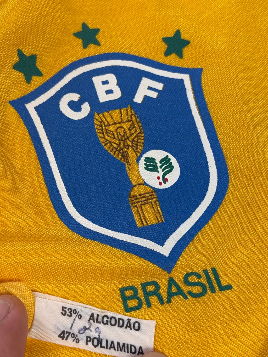 Brazil 1990 Home Topper Football Shirt Large