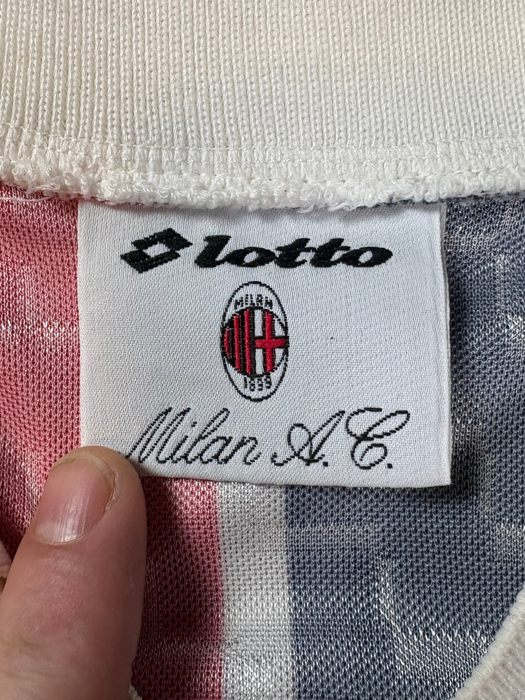 Ac Milan 1996/97 Away Lotto Football Shirt Extra Large 9 Weah