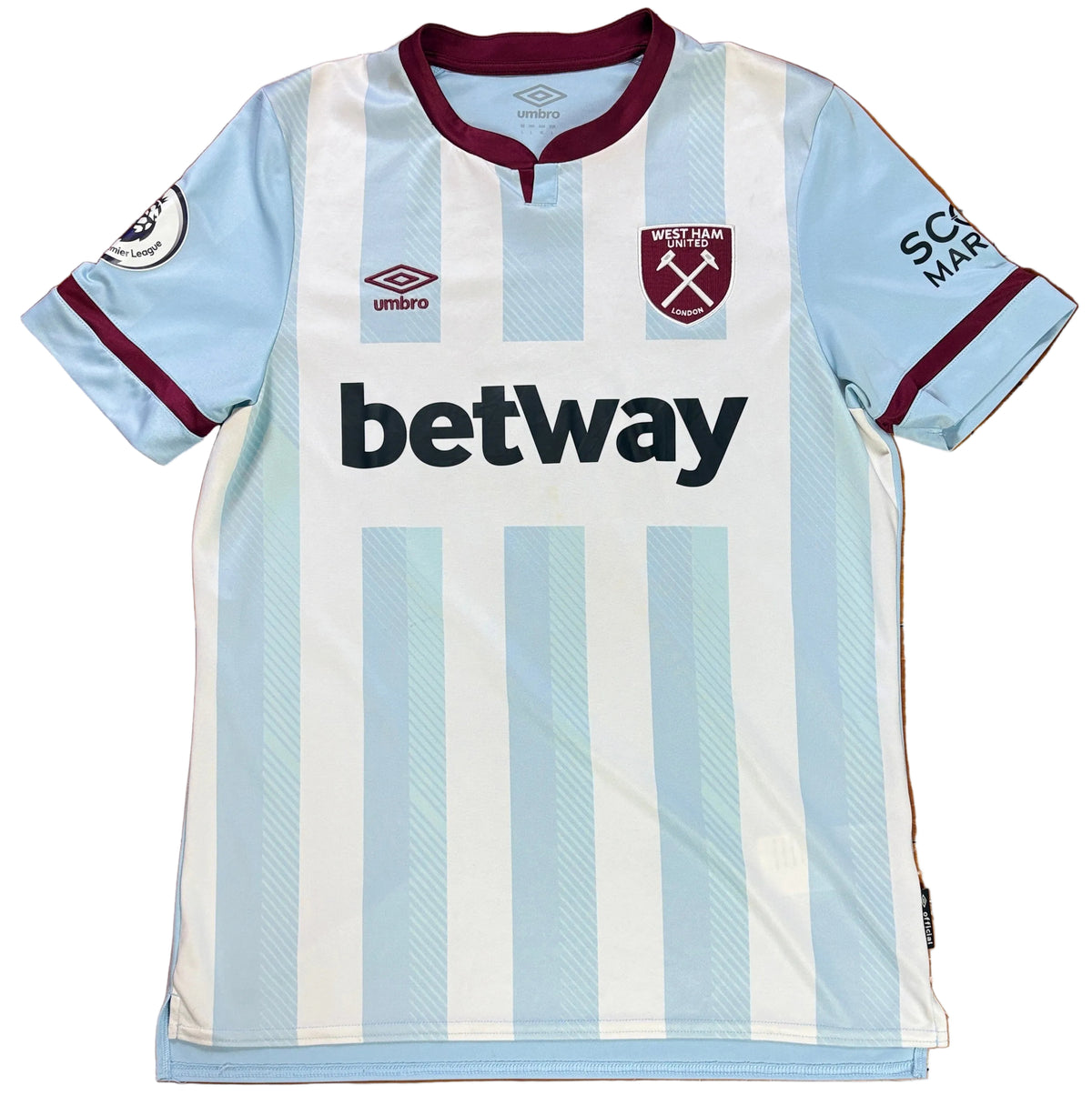 West Ham 2021/21 Away Umbro Football Shirt Large Noble 16
