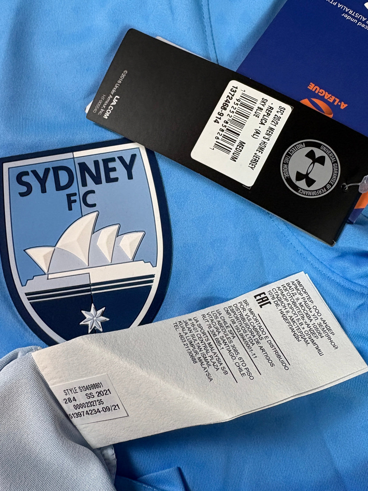 Sydney fc 2020/21 Home Under Armour Football Shirt Medium
