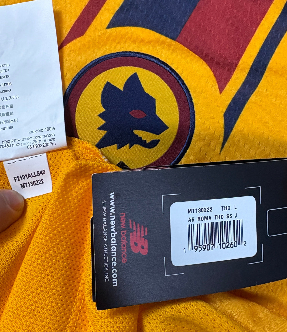 As Roma 2021/22 Third New Balance Football Shirt Large Pellegrini 7