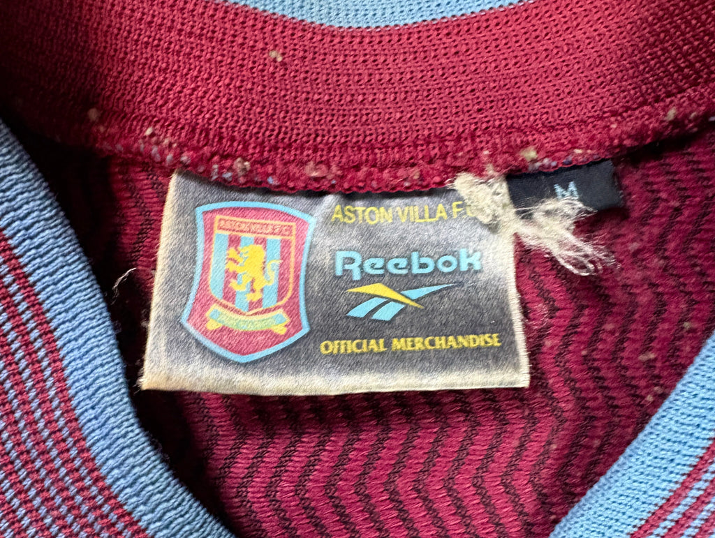 Aston Villa 1997/98 Home Reebok Football Shirt Medium Joachim 12