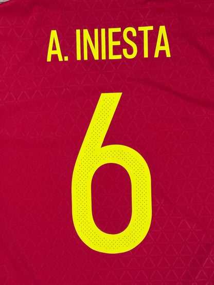 Spain 2016 Home Adidas Football Shirt Extra Large Iniesta 6