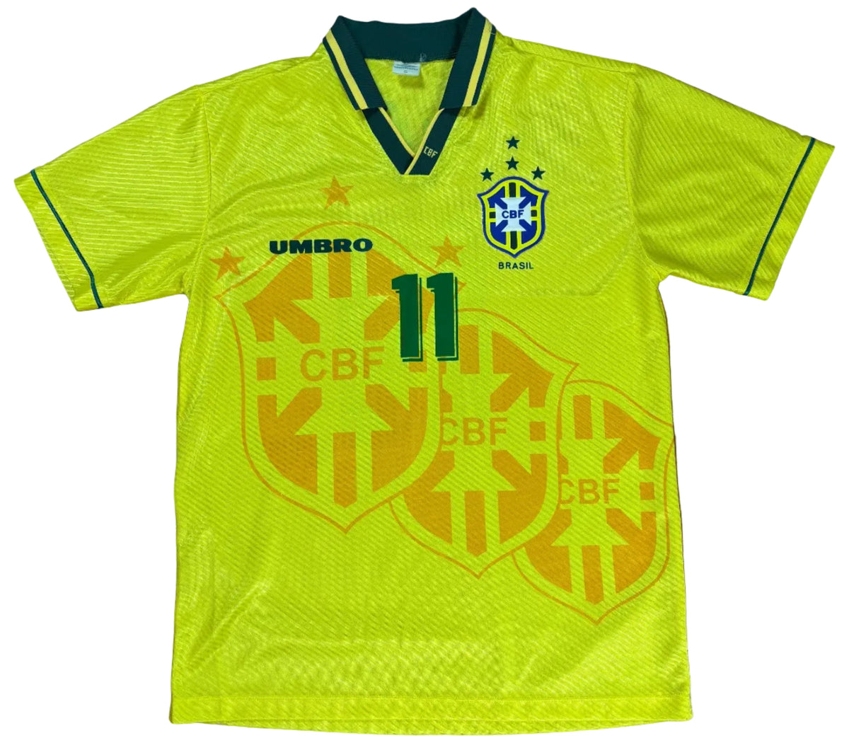 Brazil 1994 Home Umbro Football Shirt Large Romario 11