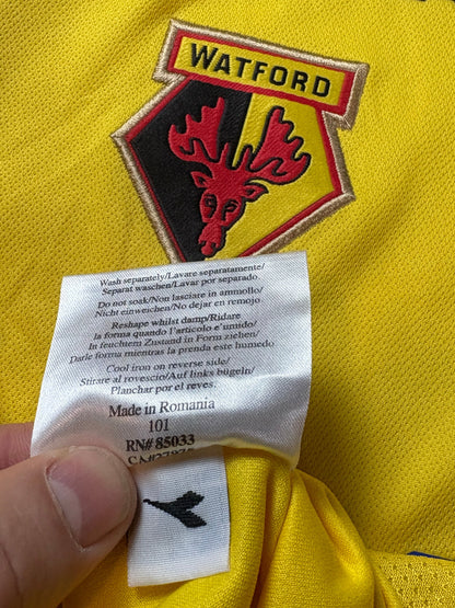 Watford 2007/08 Home Diadora Football Shirt Extra Large