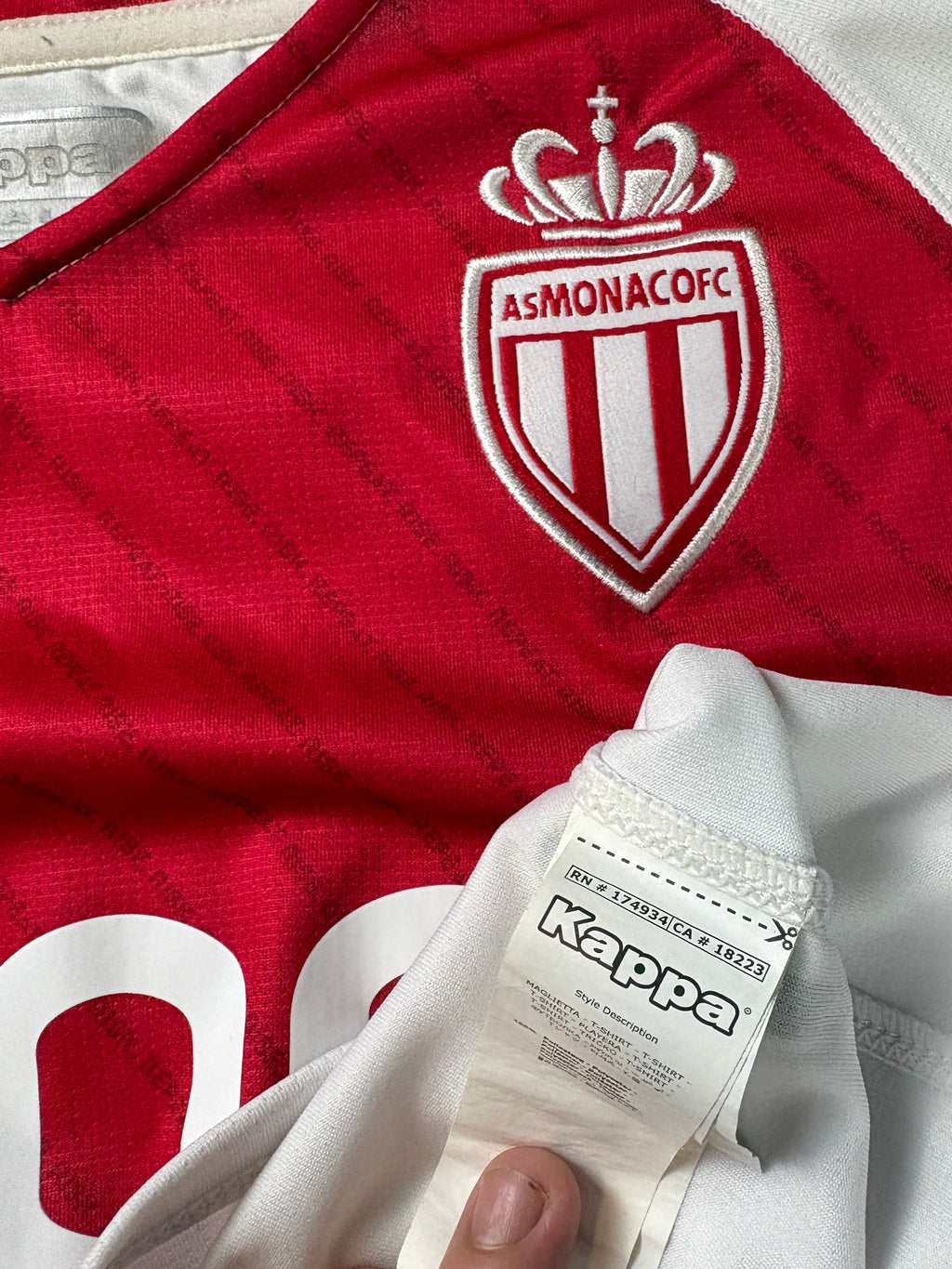 As Monaco 2022/23 Home Kappa Football Shirt Small