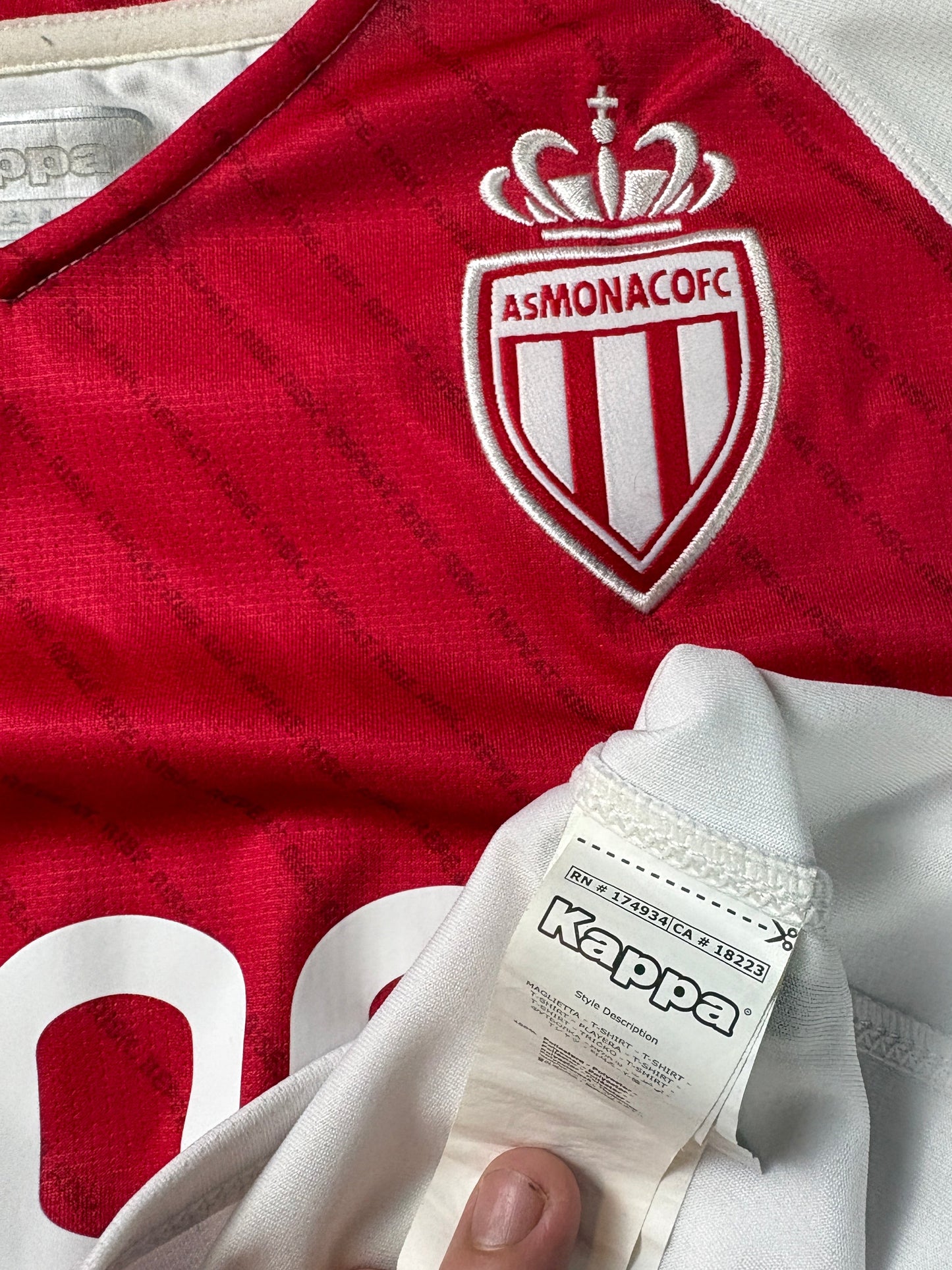 As Monaco 2022/23 Home Kappa Football Shirt Small