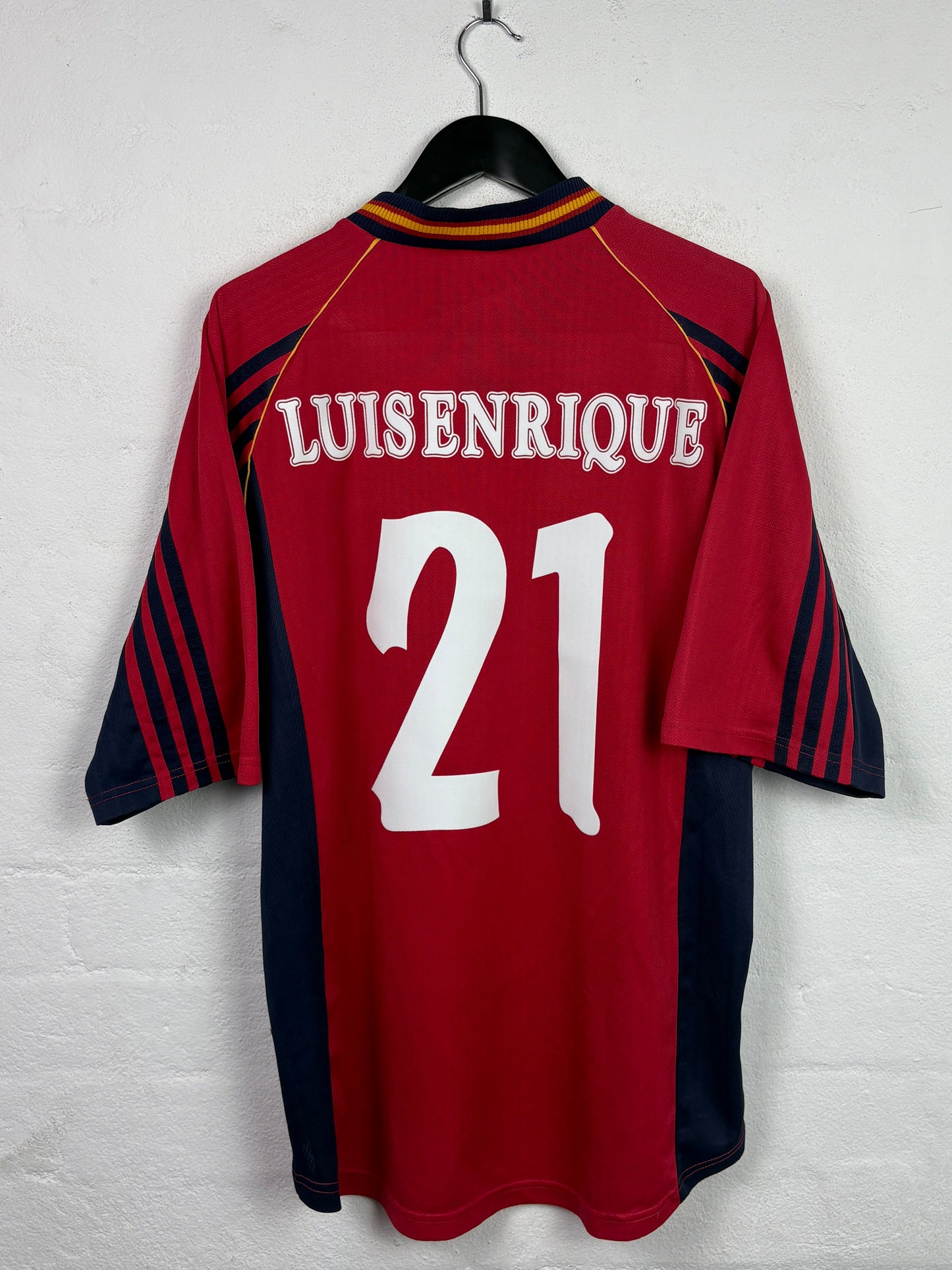 Spain 1998 Home Adidas Football Shirt L Luis Enrique 21