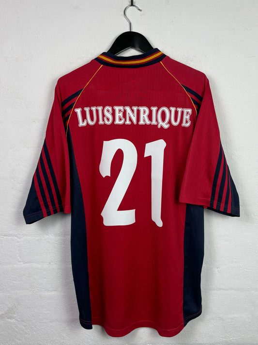 Spain 1998 Home Adidas Football Shirt L Luis Enrique 21