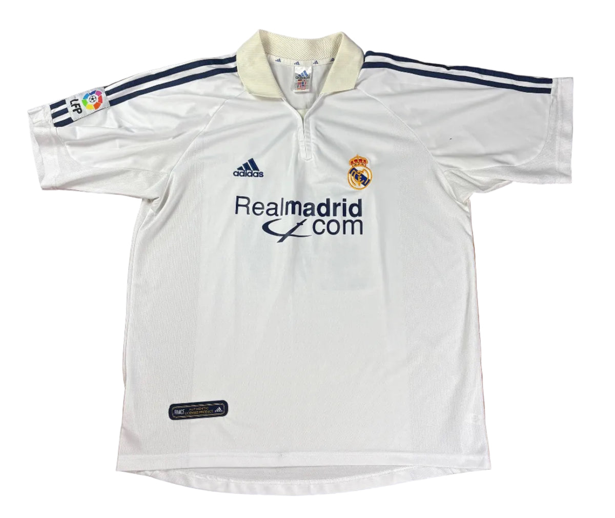Real Madrid 2001/02 Home Adidas Football Shirt Large Figo 10