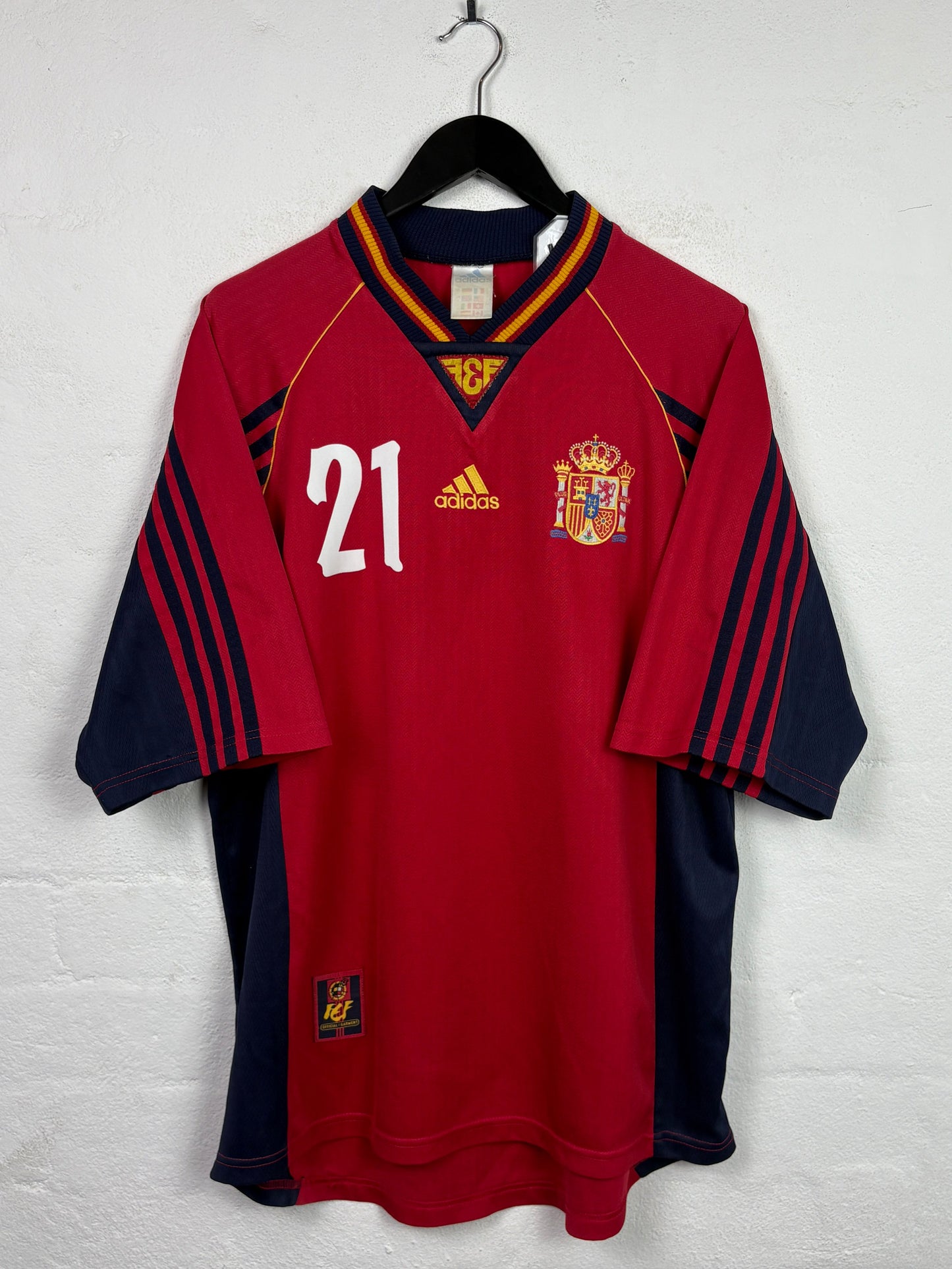 Spain 1998 Home Adidas Football Shirt L Luis Enrique 21