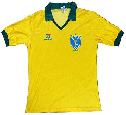 Brazil 1990 Home Topper Football Shirt Large