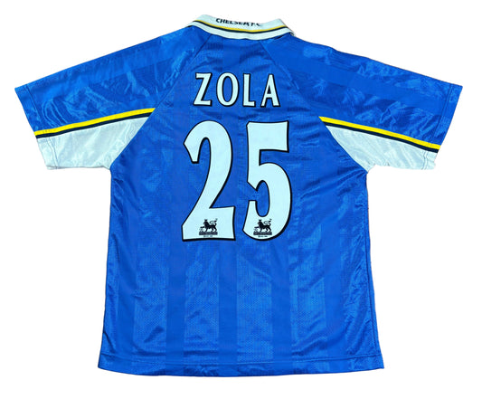 Chelsea 1998/99 Home Umbro Football Shirt Large Zola 25