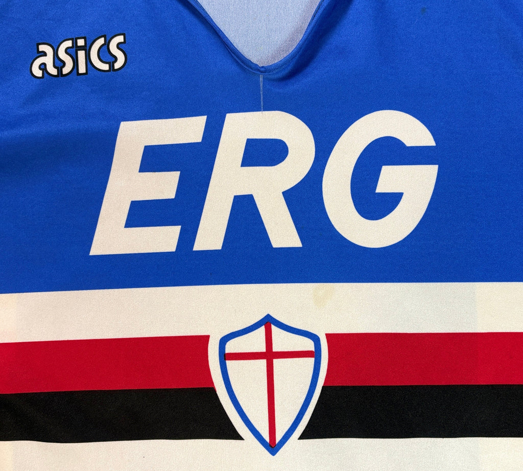 Sampdoria 1990/91 Home Asics Football Shirt Large 10