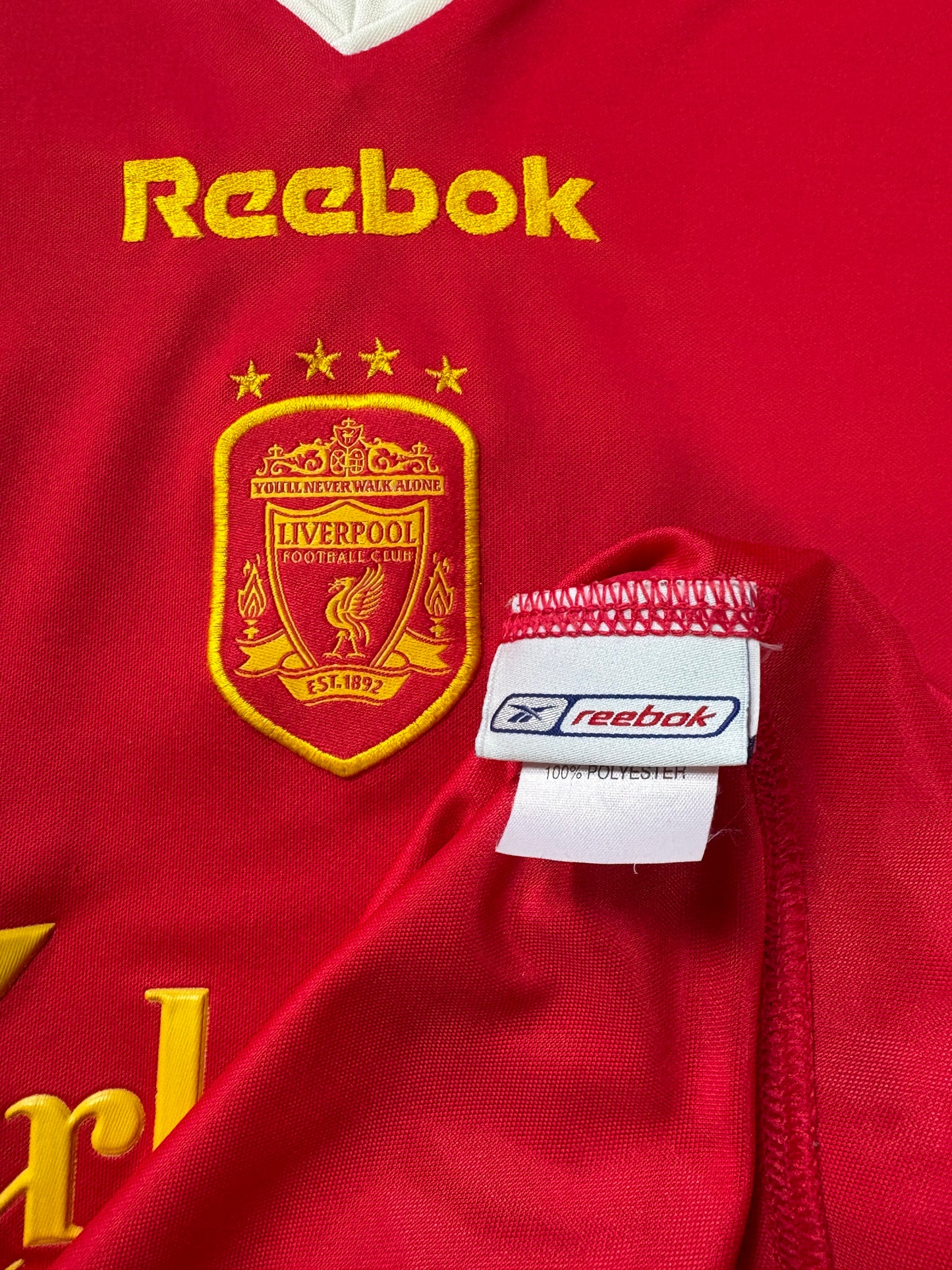 Liverpool 2001/02 Home Champions League Reebok Football Shirt Large