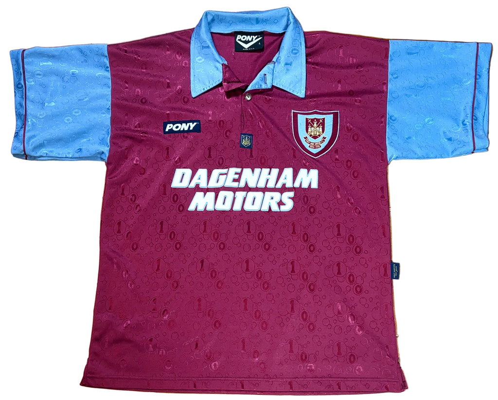 West Ham 1995/96 Home Pony Football Shirt Large