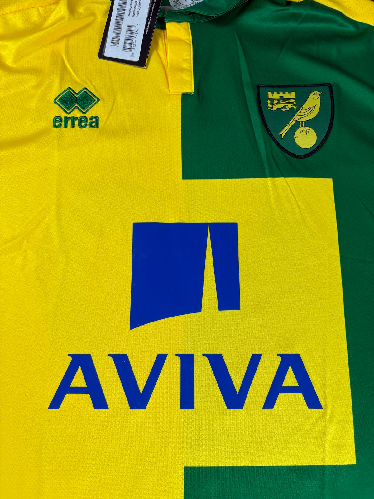 Norwich 2015/16 Home Errea Football Shirt Extra Large Redmond 22