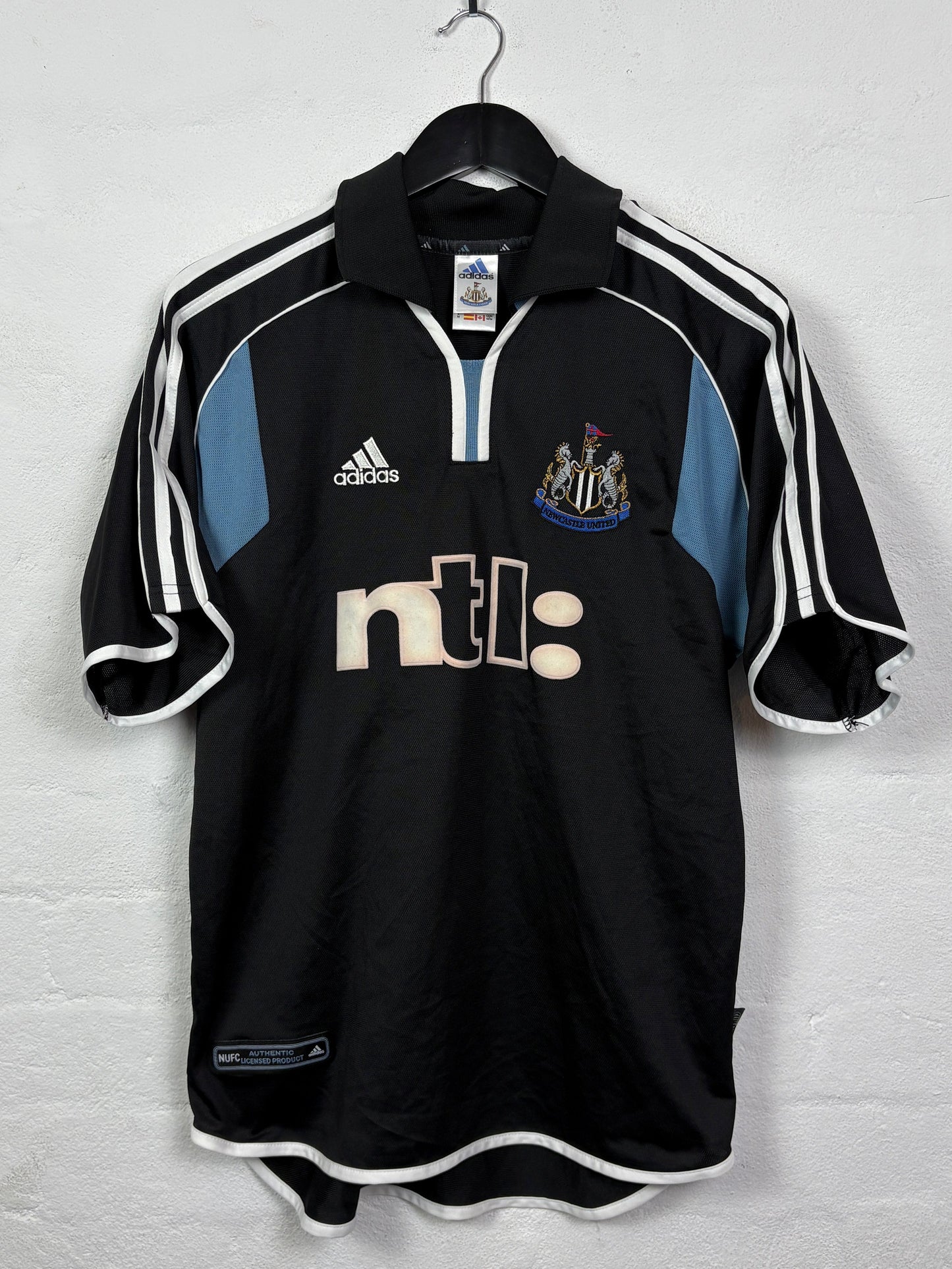 Newcastle 2000/01 Away Adidas Football Shirt M Shearer 9