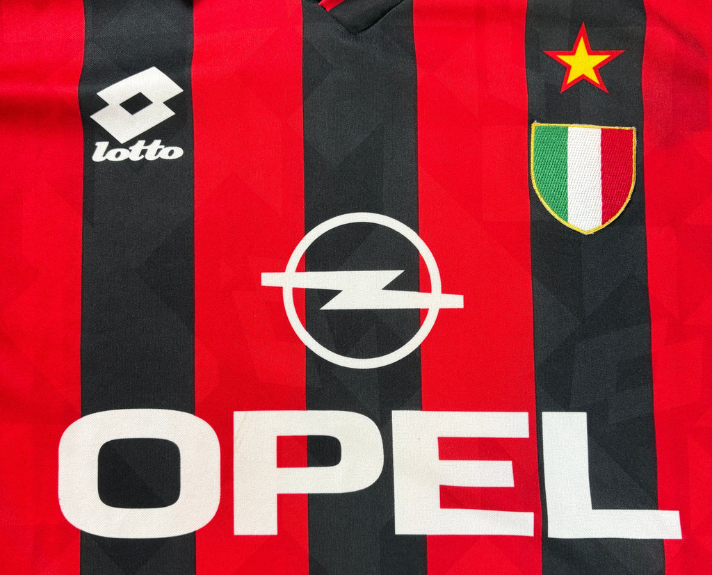 Ac Milan 1994/95 Home Lotto Football Shirt Large Long Sleeve