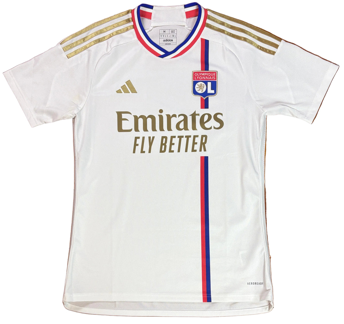 Lyon 2023/24 Home Adidas Football Shirt Medium