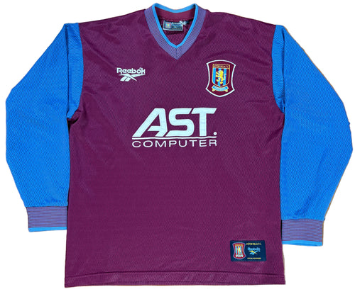 Aston Villa 1997/98 Home Reebok Football Shirt Medium Joachim 12
