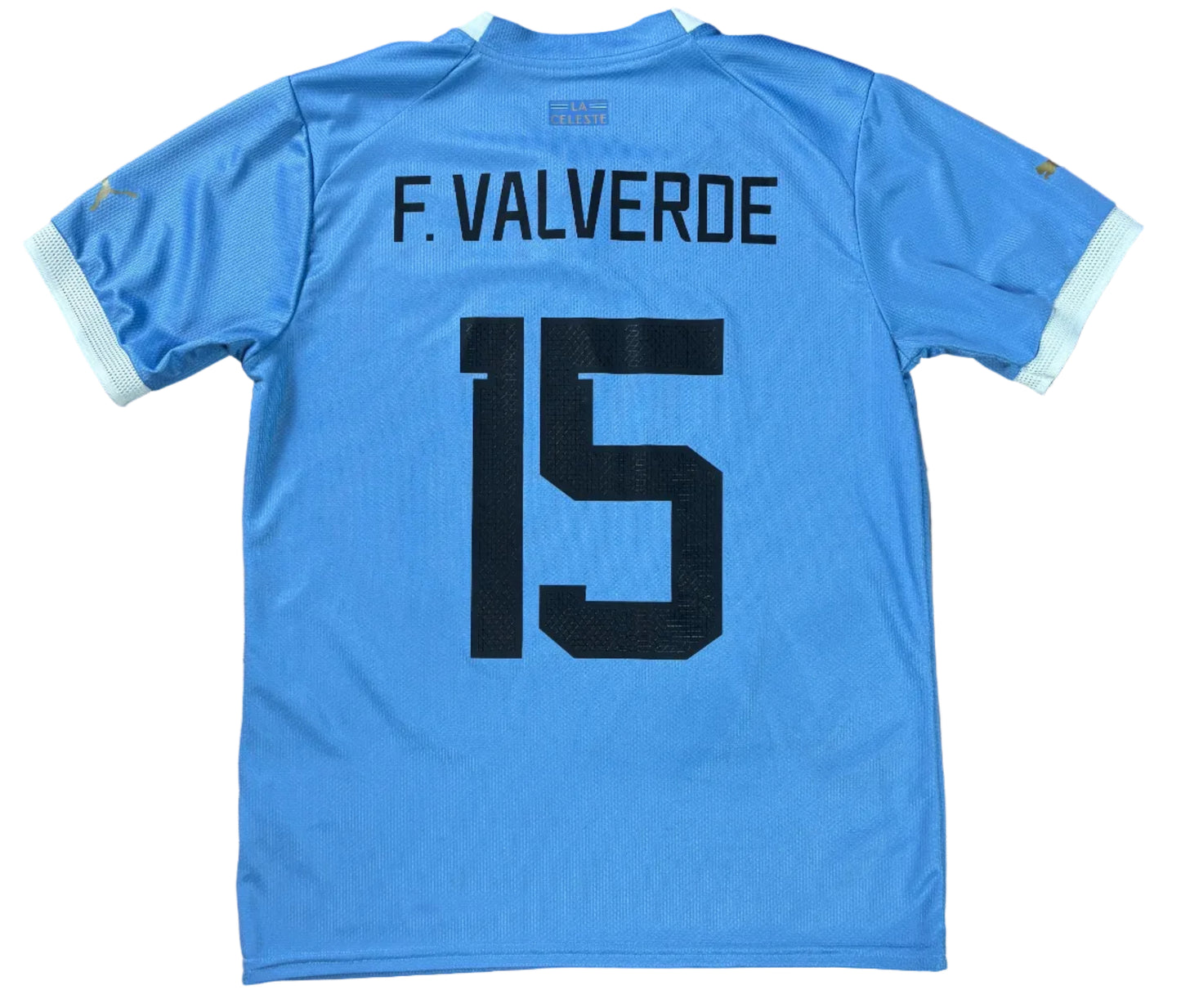 Uruguay 2022 Home Puma Football Shirt Medium Valverde 15