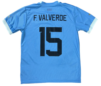 Uruguay 2022 Home Puma Football Shirt Medium Valverde 15