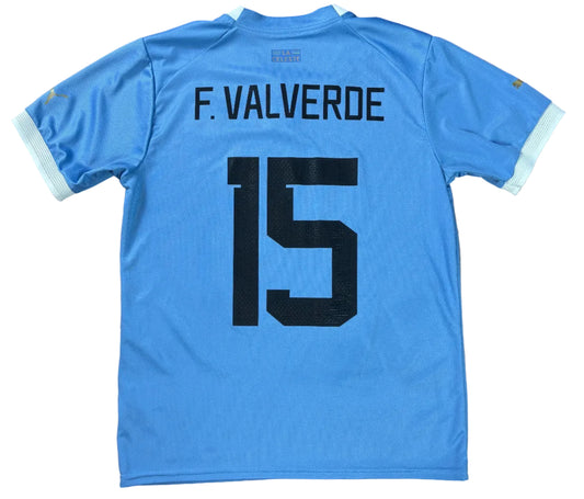 Uruguay 2022 Home Puma Football Shirt Medium Valverde 15