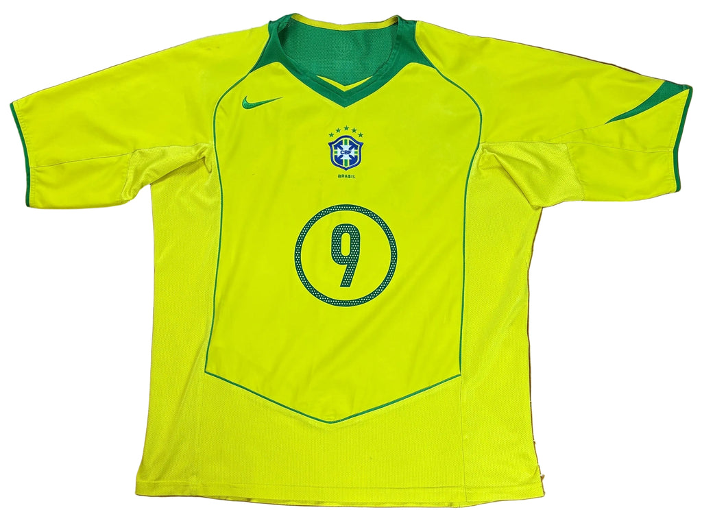 Brazil 2004 Home Nike Football Shirt Large Ronaldo 9
