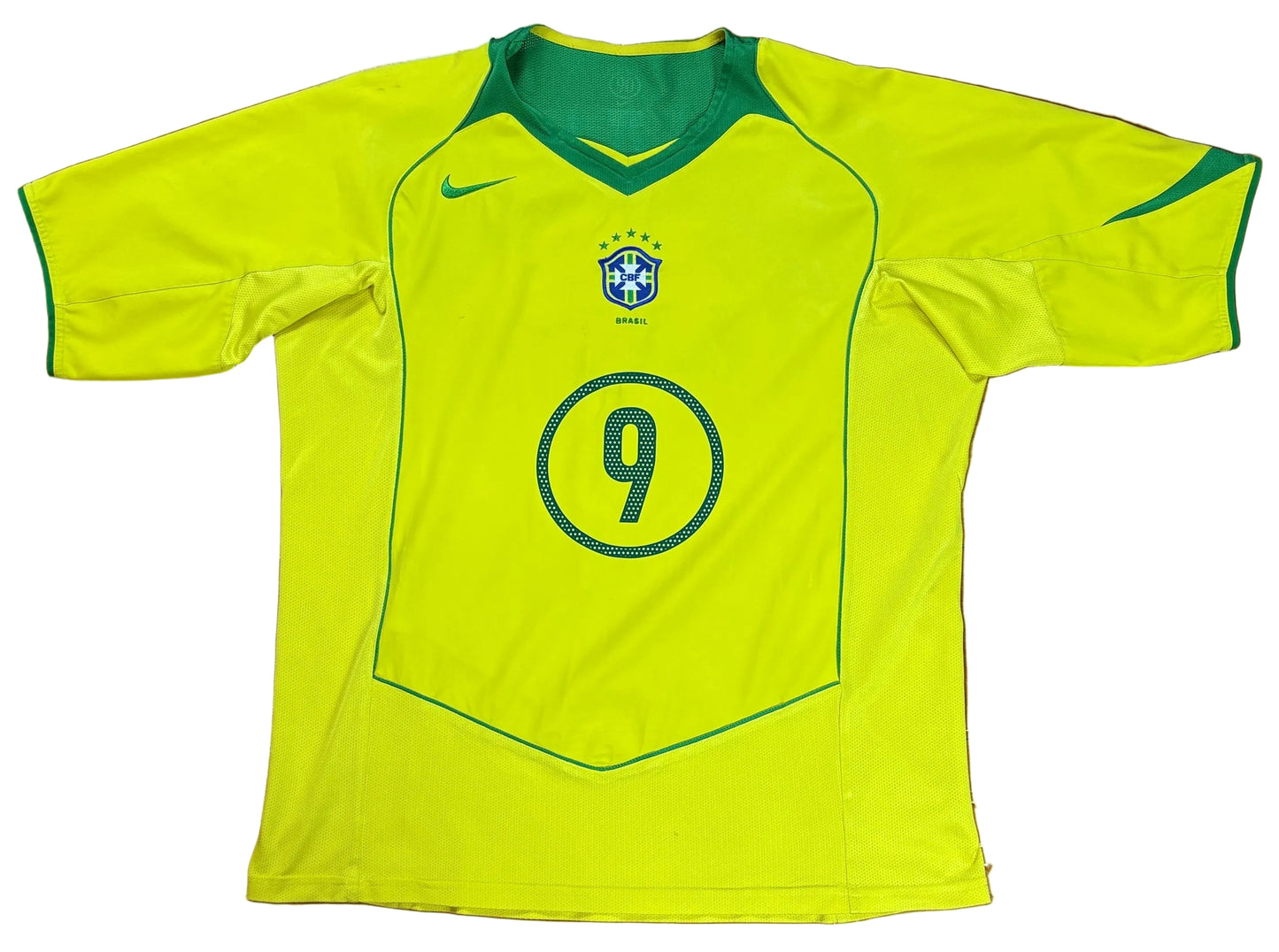 Brazil 2004 Home Nike Football Shirt Large Ronaldo 9