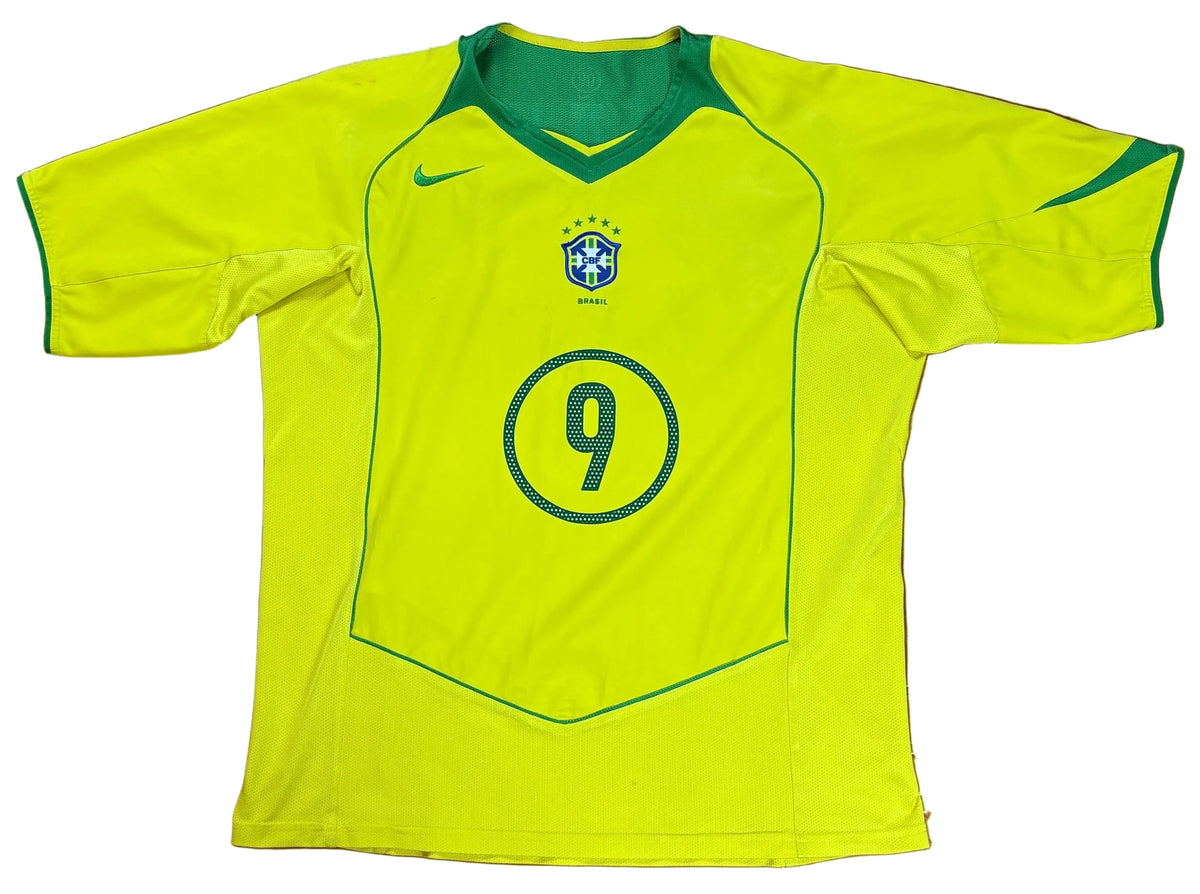 Brazil 2004 Home Nike Football Shirt Large Ronaldo 9