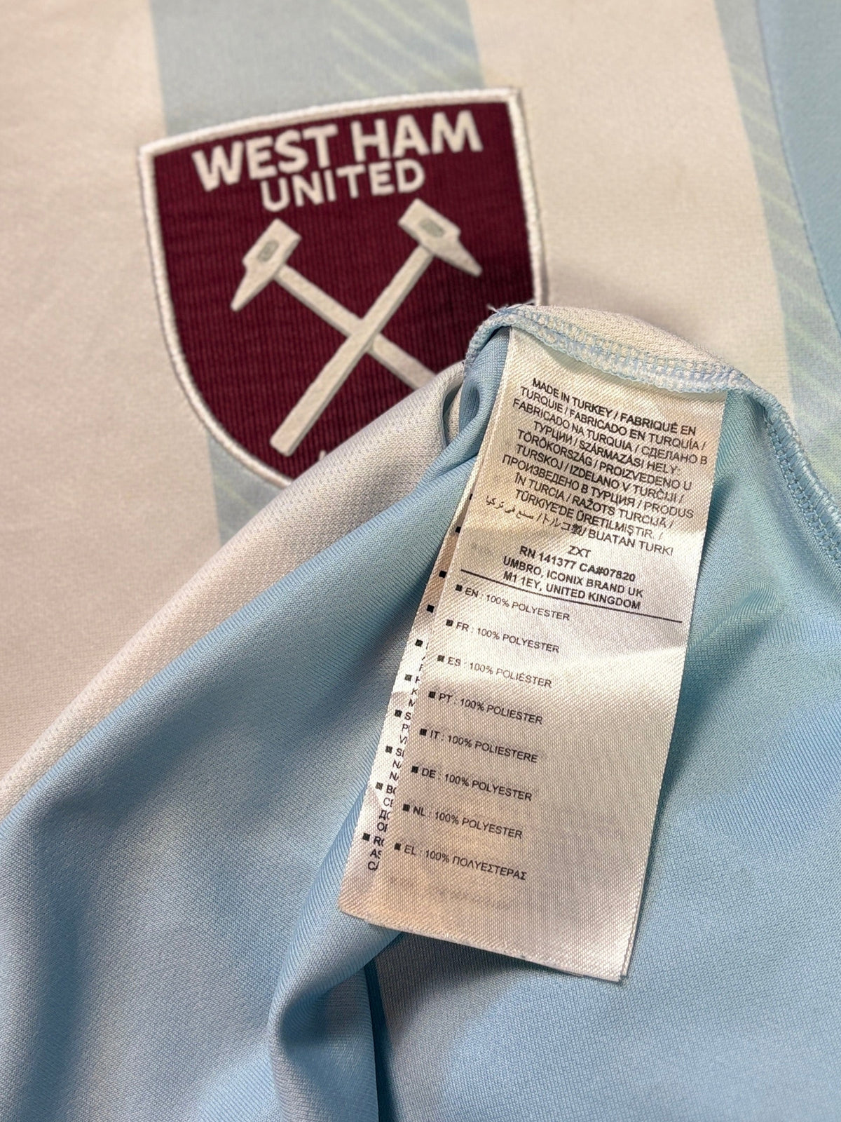 West Ham 2021/21 Away Umbro Football Shirt Large Noble 16