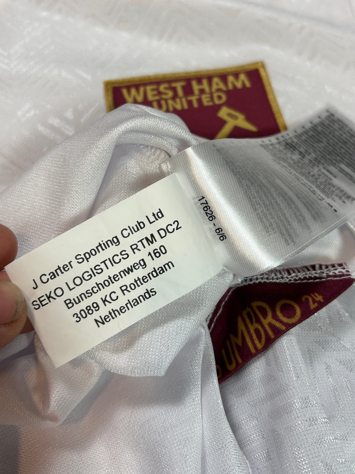 West Ham 2024/25 Away Umbro Football Shirt Large Bowen 20
