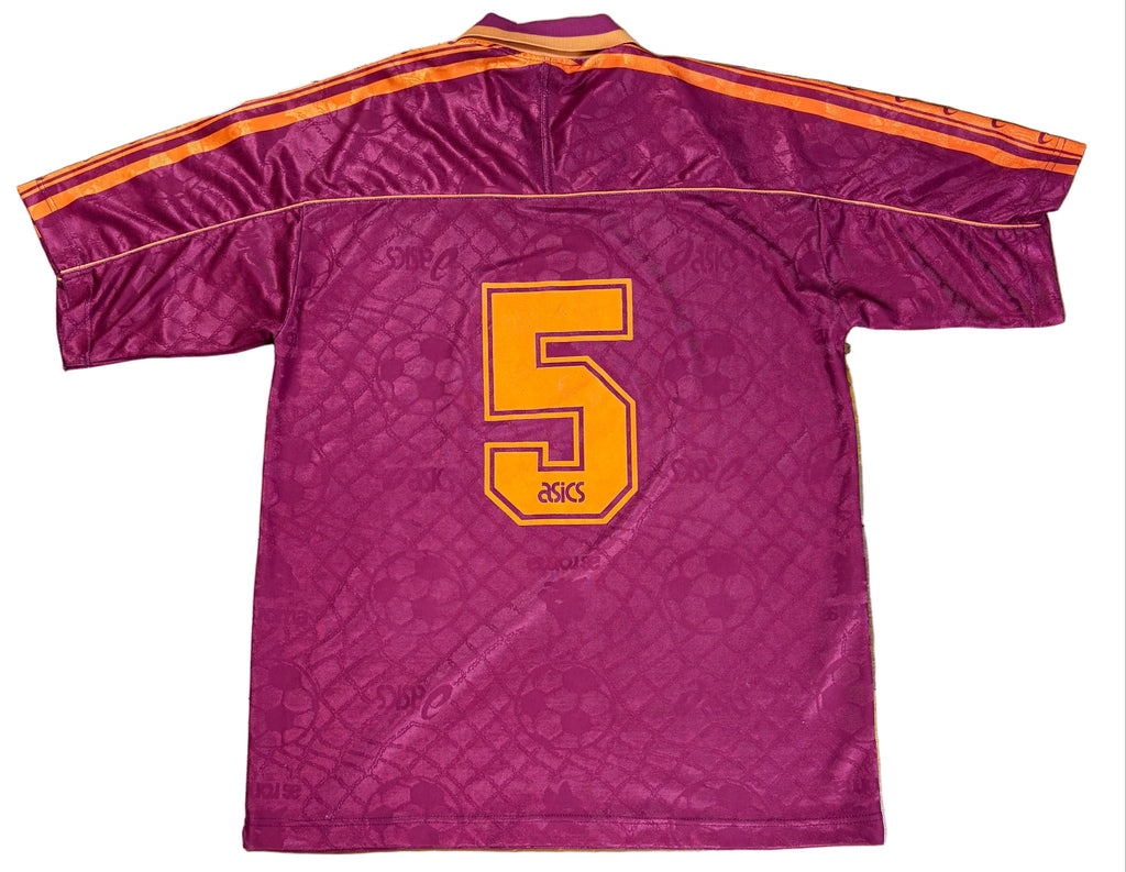As Roma 1995/96 Home Asics Football Shirt Large