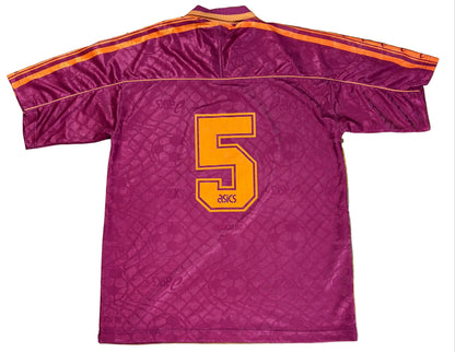 As Roma 1995/96 Home Asics Football Shirt Large