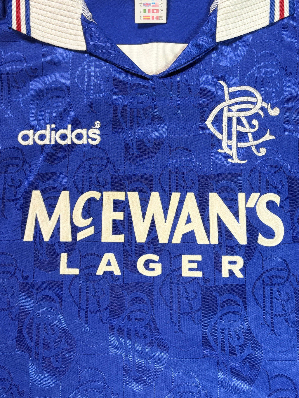 Rangers 1996/97 Home Adidas Football Shirt Large