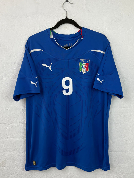 Italy 2010 Home Puma Football Shirt XL Ballotelli 9