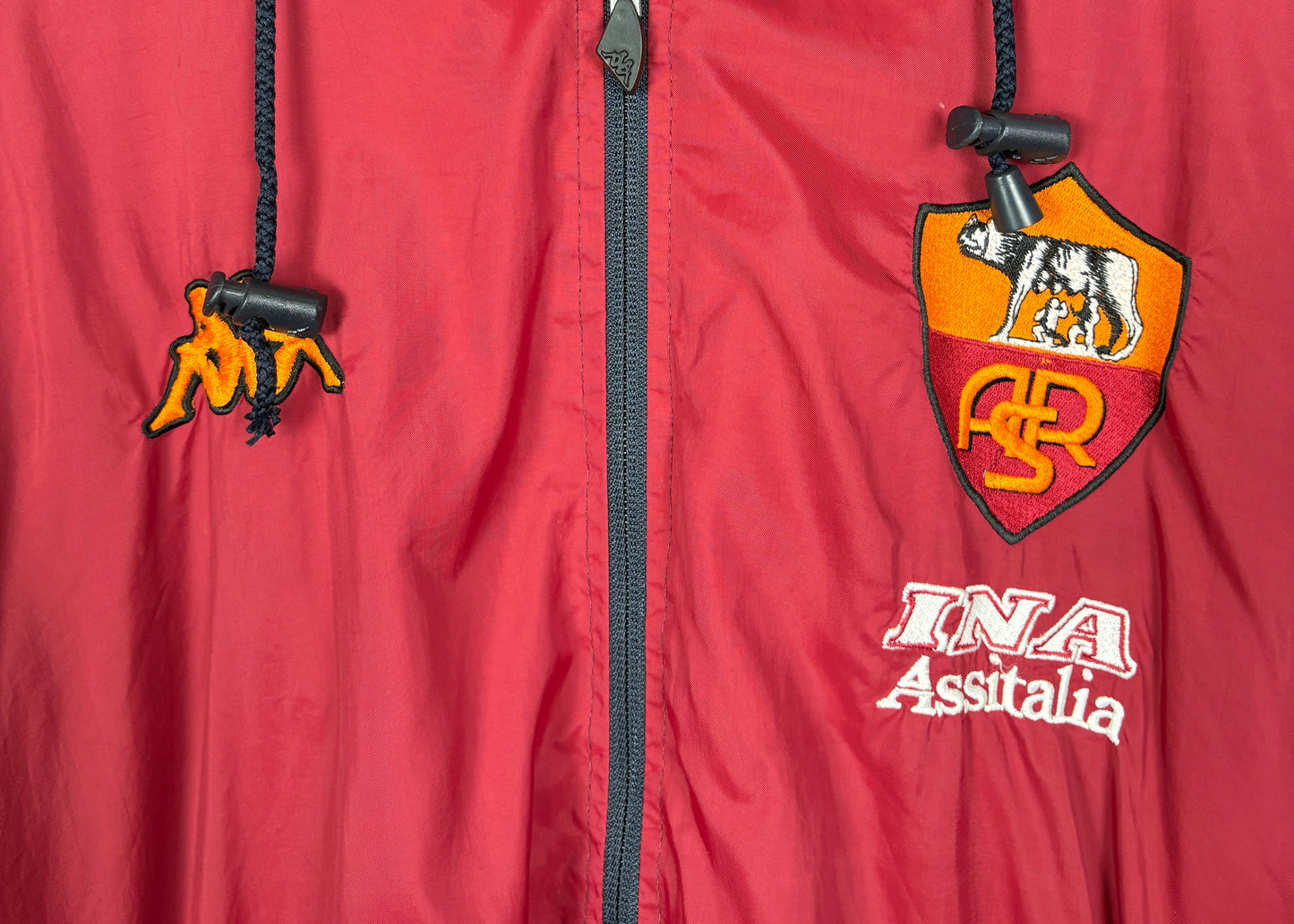 As Roma	00's Windbreaker Kappa Football Jacket XL