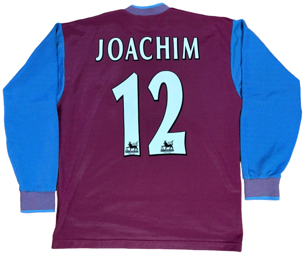 Aston Villa 1997/98 Home Reebok Football Shirt Medium Joachim 12