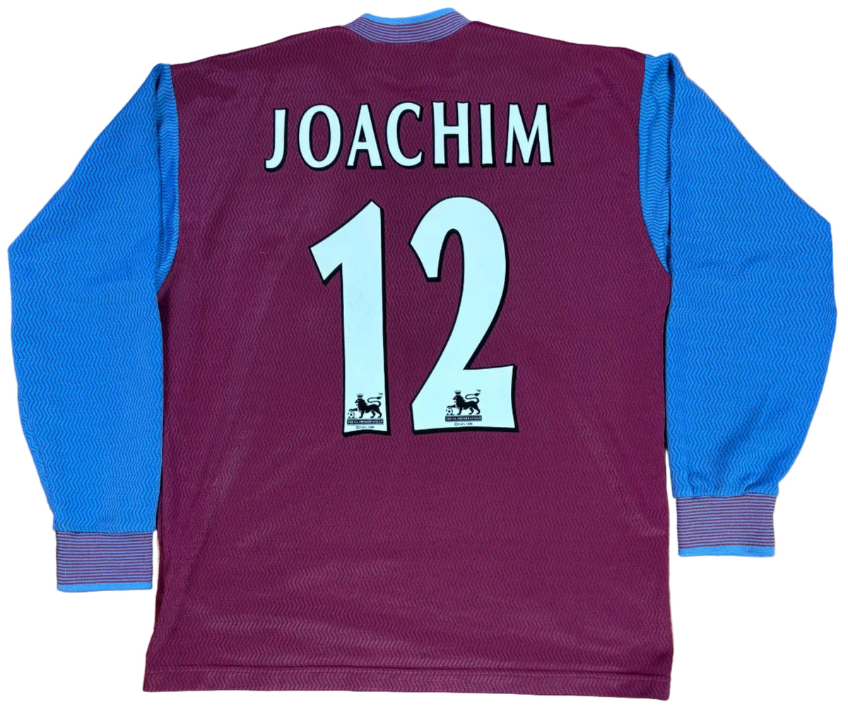 Aston Villa 1997/98 Home Reebok Football Shirt Medium Joachim 12