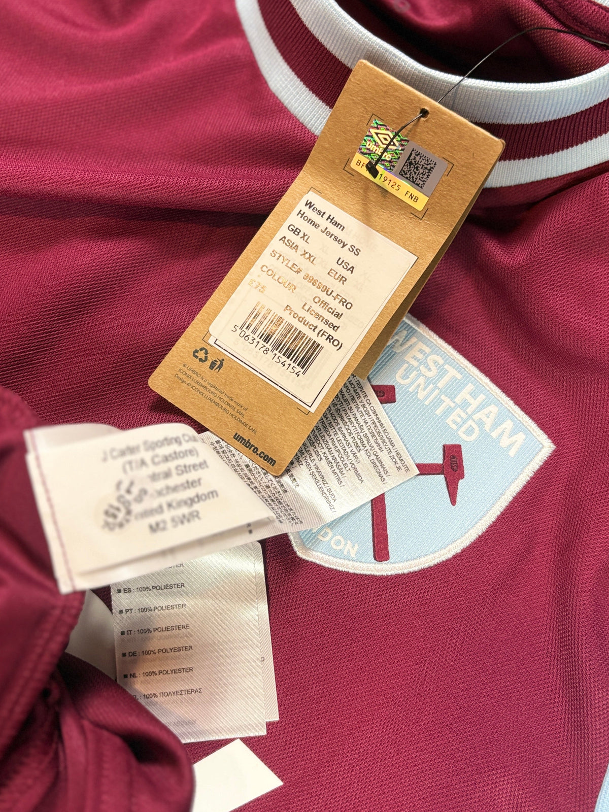 West Ham 2024/25 Home Umbro Football Shirt Extra Large Bowen 20